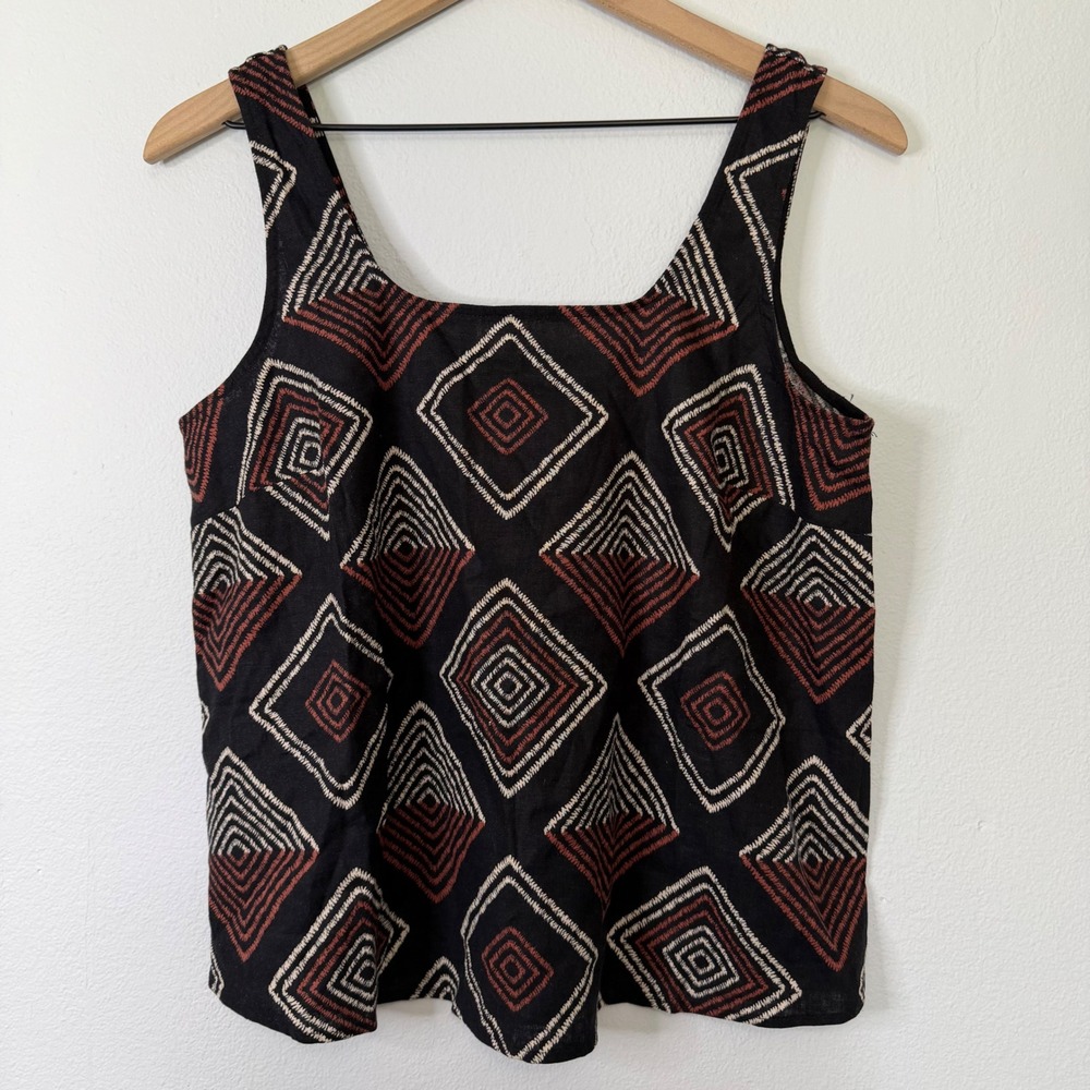 NWT - Loft - Linen Blend Tribal Print Tank Cami Top Women's Size Petite Small